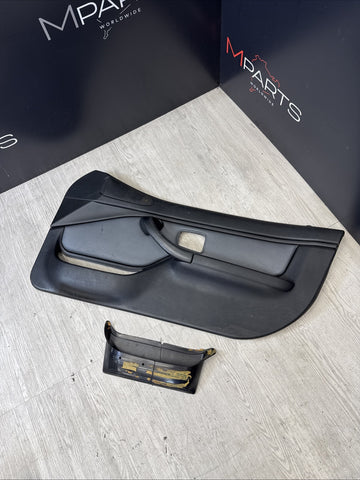 96-02 BMW Z3M Front Right Passenger Door Card Panel Cover Leather Black / Grey