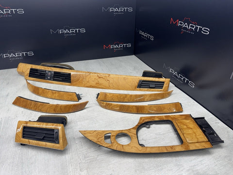 BMW E60 M5 06-08 Olive Ash Carrara Wood Interior Trim 7 Piece Trim Set