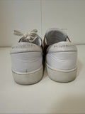 WHITE BURBERRY SALMOND CHECK LEATHER SNEAKERS SHOES EU 37.5 US 7.5 WOMANS WOMENS