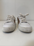WHITE BURBERRY SALMOND CHECK LEATHER SNEAKERS SHOES EU 37.5 US 7.5 WOMANS WOMENS