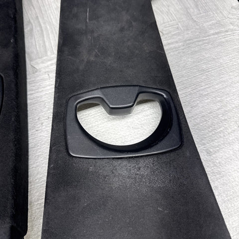 04-10 BMW E60 5 Series M5 Front B-Pillar Trim Panels Alcantara Black Set