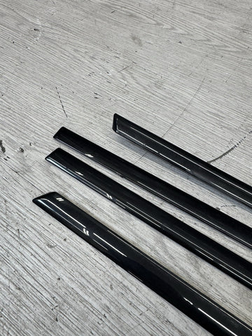 06-11 BMW E90 M3 Sedan High Gloss Shadowline Trim Moldings Rain Gutters Pair
