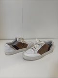 WHITE BURBERRY SALMOND CHECK LEATHER SNEAKERS SHOES EU 37.5 US 7.5 WOMANS WOMENS