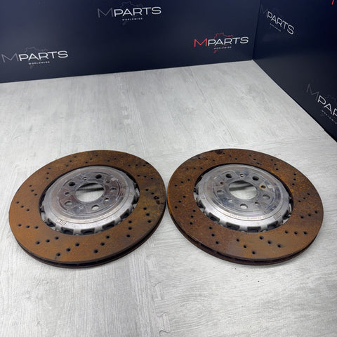OEM Used 21-24 BMW G80 G82 G83 M3 M4 Rear Brakes Rotors 8k Miles