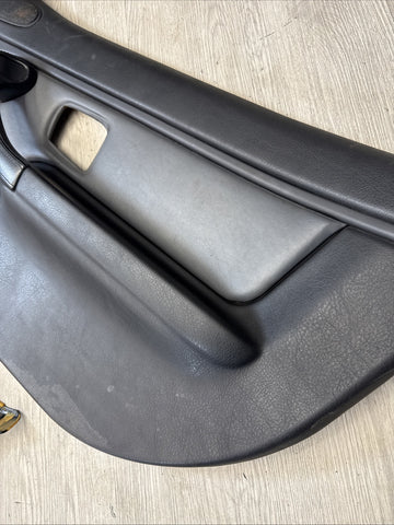 96-02 BMW Z3M Front Right Passenger Door Card Panel Cover Leather Black / Grey
