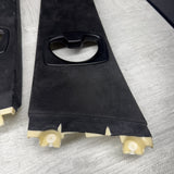 04-10 BMW E60 5 Series M5 Front B-Pillar Trim Panels Alcantara Black Set