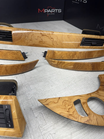 BMW E60 M5 06-08 Olive Ash Carrara Wood Interior Trim 7 Piece Trim Set