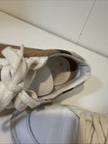 WHITE BURBERRY SALMOND CHECK LEATHER SNEAKERS SHOES EU 37.5 US 7.5 WOMANS WOMENS