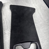 04-10 BMW E60 5 Series M5 Front B-Pillar Trim Panels Alcantara Black Set