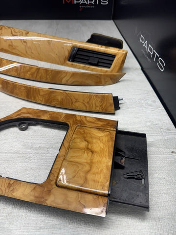 BMW E60 M5 06-08 Olive Ash Carrara Wood Interior Trim 7 Piece Trim Set