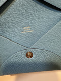 NEW Hermes Blue Leather Card Holder Wallet 2025