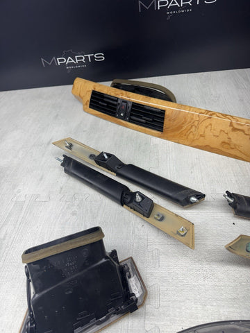 BMW E60 M5 06-08 Olive Ash Carrara Wood Interior Trim 7 Piece Trim Set