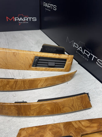 BMW E60 M5 06-08 Olive Ash Carrara Wood Interior Trim 7 Piece Trim Set