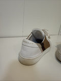 WHITE BURBERRY SALMOND CHECK LEATHER SNEAKERS SHOES EU 37.5 US 7.5 WOMANS WOMENS