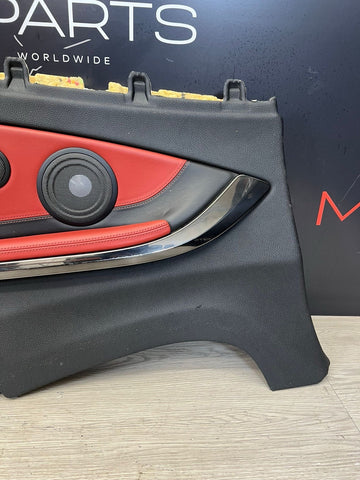 14-20 BMW F83 M4 CONVERTIBLE REAR LEFT TRIM PANEL CARD MERINO SAKHIR ORANGE