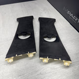 04-10 BMW E60 5 Series M5 Front B-Pillar Trim Panels Alcantara Black Set
