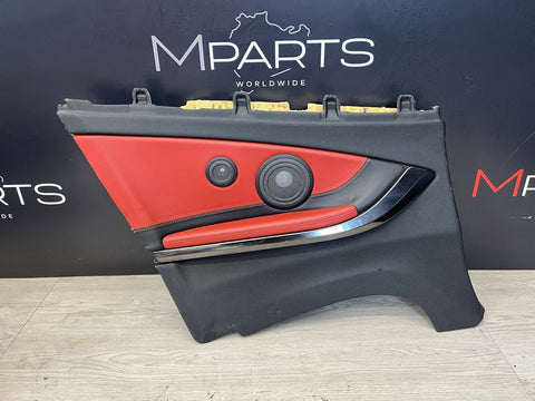 14-20 BMW F83 M4 CONVERTIBLE REAR LEFT TRIM PANEL CARD MERINO SAKHIR ORANGE
