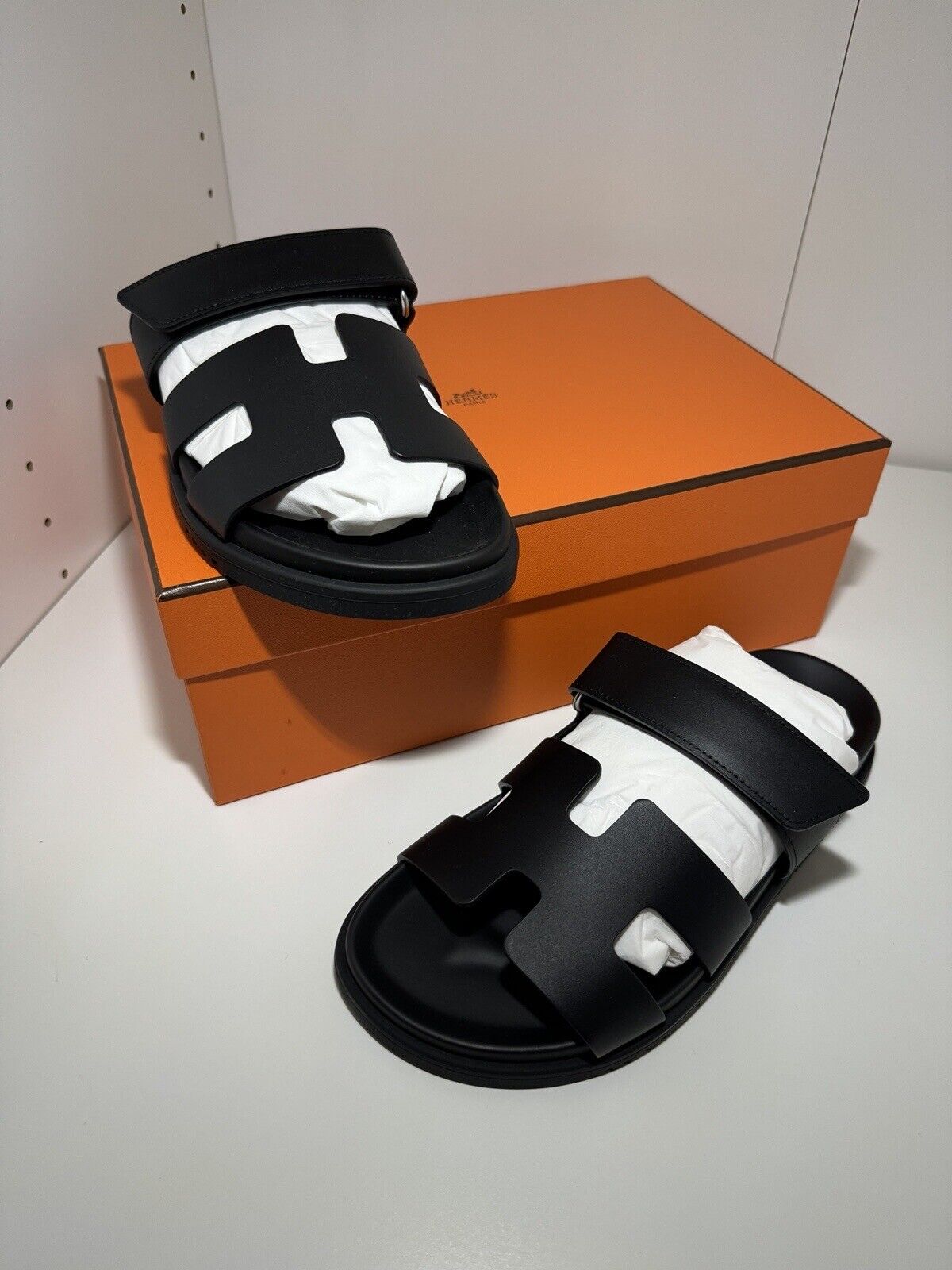 Brand New In Box Hermes Womens Chypre Black Calfskin Size 37 | M 