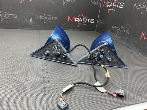 01-06 BMW E46 M3 Right Left Side View Mirrors Pair Topaz Blue