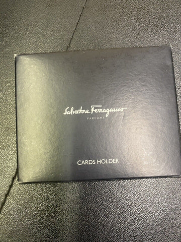 Salvatore Ferragamo Firenze Pebbled Leather Card Case, Black