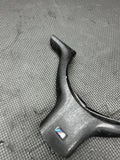 01-06 BMW E46 M3 Lower Steering Wheel Trim Cover Plate Brushed Black Wrapped