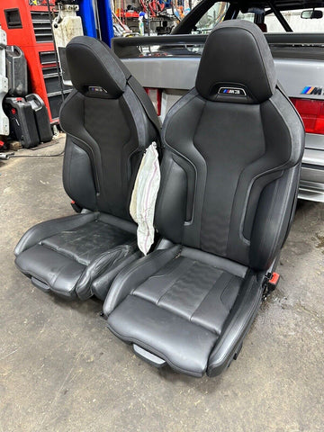 BMW 21-23 G80 M3 Sedan Front Seats Black Leather Powered Interior