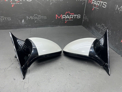 08-13 BMW E92 E93 M3 Side View Mirrors Pair White Gloss Black Trim 3 PIN