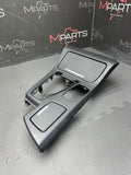 13-16 BMW F10 M5 CENTER CONSOLE BLACK LEATHER TRIM BEZEL CUP HOLDER