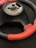 Red Perforated Leather BMW Flatbottom Steering Wheel Custom 01-06 BMW E46 M3 E39