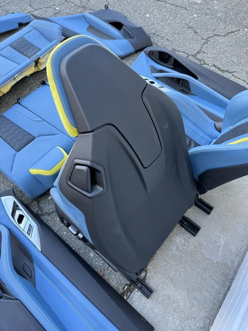 21-24 BMW G82 M4 Coupe Front & Back Seats Cushion Blue Leather