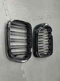 01-06 BMW E46 M3 Front Kidney Grilles Matte Black Double Slotted