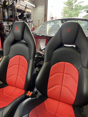 16-20 FERRARI 488 Spider Complete Interior Seats Panels Red Black 4k Miles￼