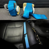 08-13 BMW E92 328 335 M3 COUPE REAR SEAT BELTS LIGHT BLUE