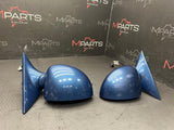 01-06 BMW E46 M3 Right Left Side View Mirrors Pair Topaz Blue