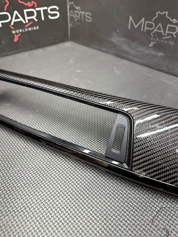 15-20 BMW F80 F82 M3 M4 Center Dash Carbon Fiber Interior Trim OEM *Broken End