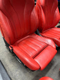 14-18 BMW F85 X5M Fits F15 X5 Mugello Red LEATHER SEATS CENTER CONSOLE