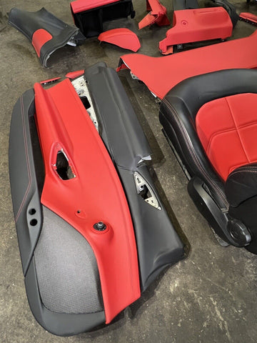 16-20 FERRARI 488 Spider Complete Interior Seats Panels Red Black 4k Miles￼