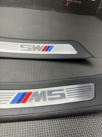 11-16 BMW F10 M5 Rear Door Sills Plates Molding Trims Pair Set OEM