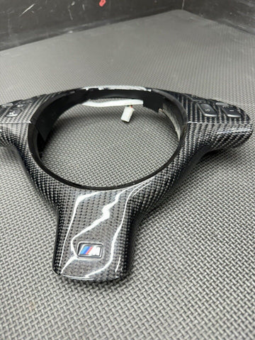 BMW E46 M3 01-06 OHC Carbon fiber Steering Wheel Upper Lower trim Bundle