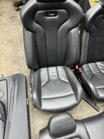 15-20 BMW F82 M4 Coupe Front & Back Seats Cushion Black Leather