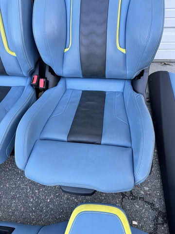 21-24 BMW G82 M4 Coupe Front & Back Seats Cushion Blue Leather