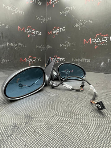 01-06 BMW E46 M3 Right Left Side View Mirrors Pair Silver Grey Gray