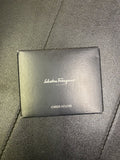 Salvatore Ferragamo Firenze Pebbled Leather Card Case, Black