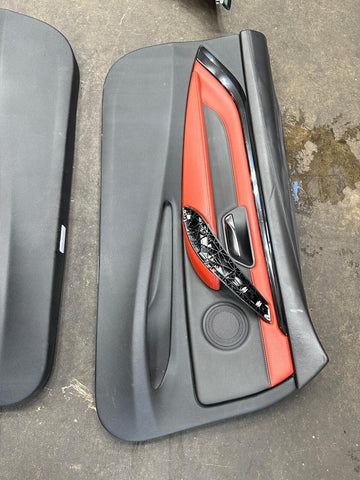 15-20 BMW F82 M4 Sakhir Orange Interior Door Cards Door Panels