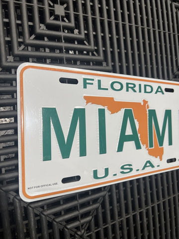 MIAMI Florida Aluminum License Plate NEW Not For Official Use