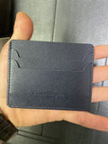 Salvatore Ferragamo Firenze Pebbled Leather Card Case, Black