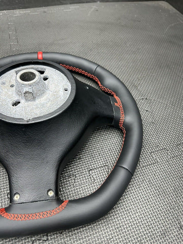 Perforated Leather BMW Flatbottom Steering Wheel Custom 01-06 BMW E46 M3 Manual