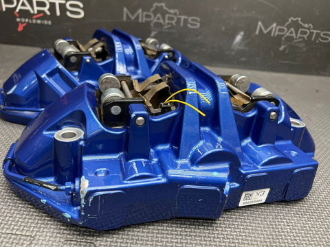 BMW 21-23 G80 G82 G83 M3 M4 Front Brake Calipers Brembo Blue 700 Miles