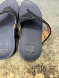 FitFlop Lulu Glitter Toe-Thong Midnight Navy Ladies Sandal UK 6 US 8