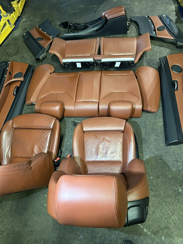 08-13 BMW E92 M3 COUPE FOX RED INTERIOR COMPLETE FRONT & REAR SEATS OEM